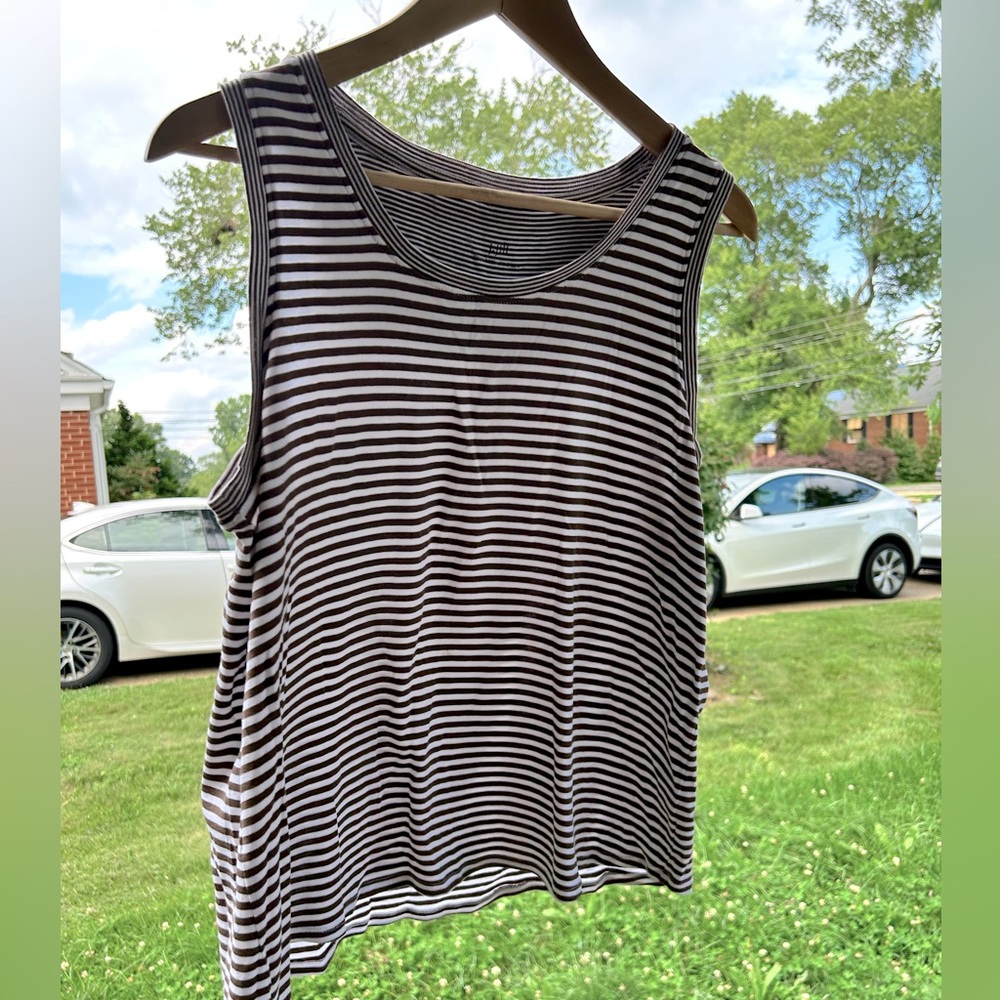 J. Jill brown/white tank with back pleat size M